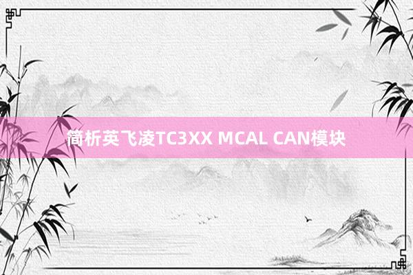 简析英飞凌TC3XX MCAL CAN模块