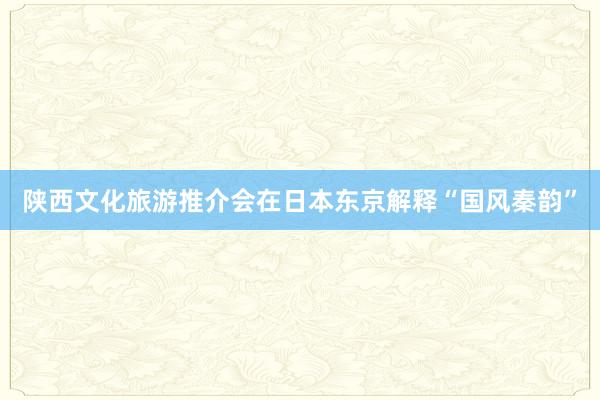 陕西文化旅游推介会在日本东京解释“国风秦韵”