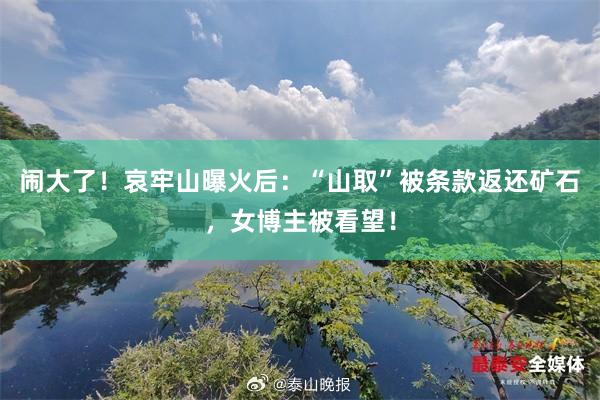 闹大了！哀牢山曝火后：“山取”被条款返还矿石，女博主被看望！