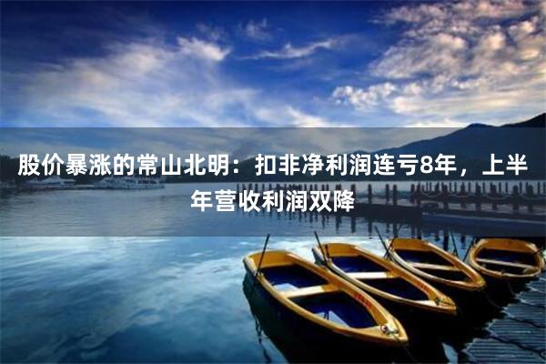 股价暴涨的常山北明：扣非净利润连亏8年，上半年营收利润双降